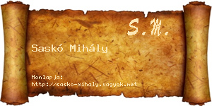Saskó Mihály névjegykártya