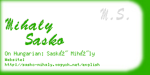 mihaly sasko business card